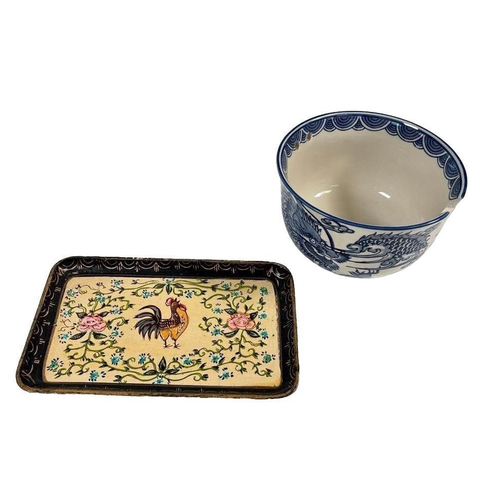 Vintage Japan NISCO Handpainted Rooster Tray &... (1 of 6)