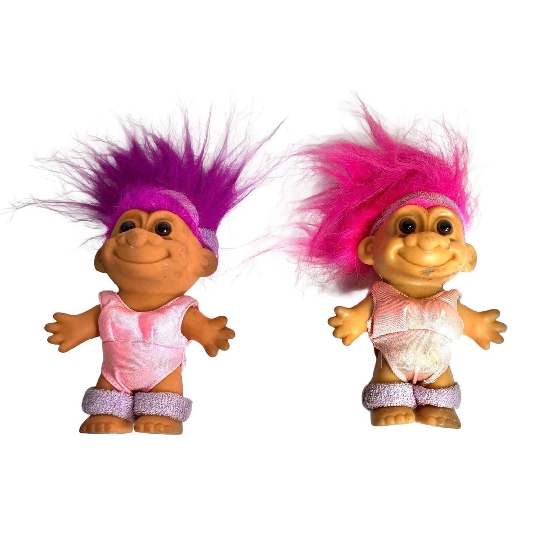 Vintage RUSS Troll Doll 4" Aerobics set of 2: Vintage RUSS Troll Doll 4" Aerobics set of 2 #18313 and #18313 H29