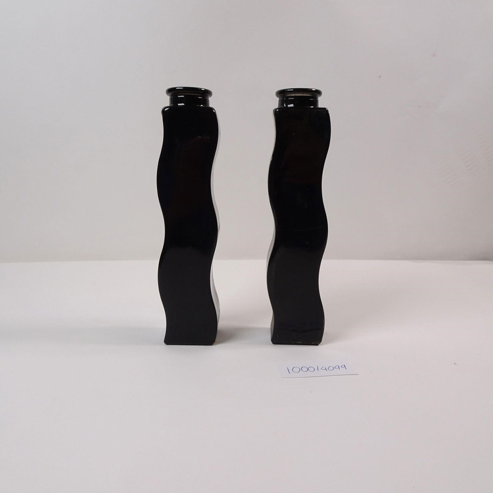 Vintage Black Ikea SKAMT Wavy Glass Vase Set of 2 (1 of 3)