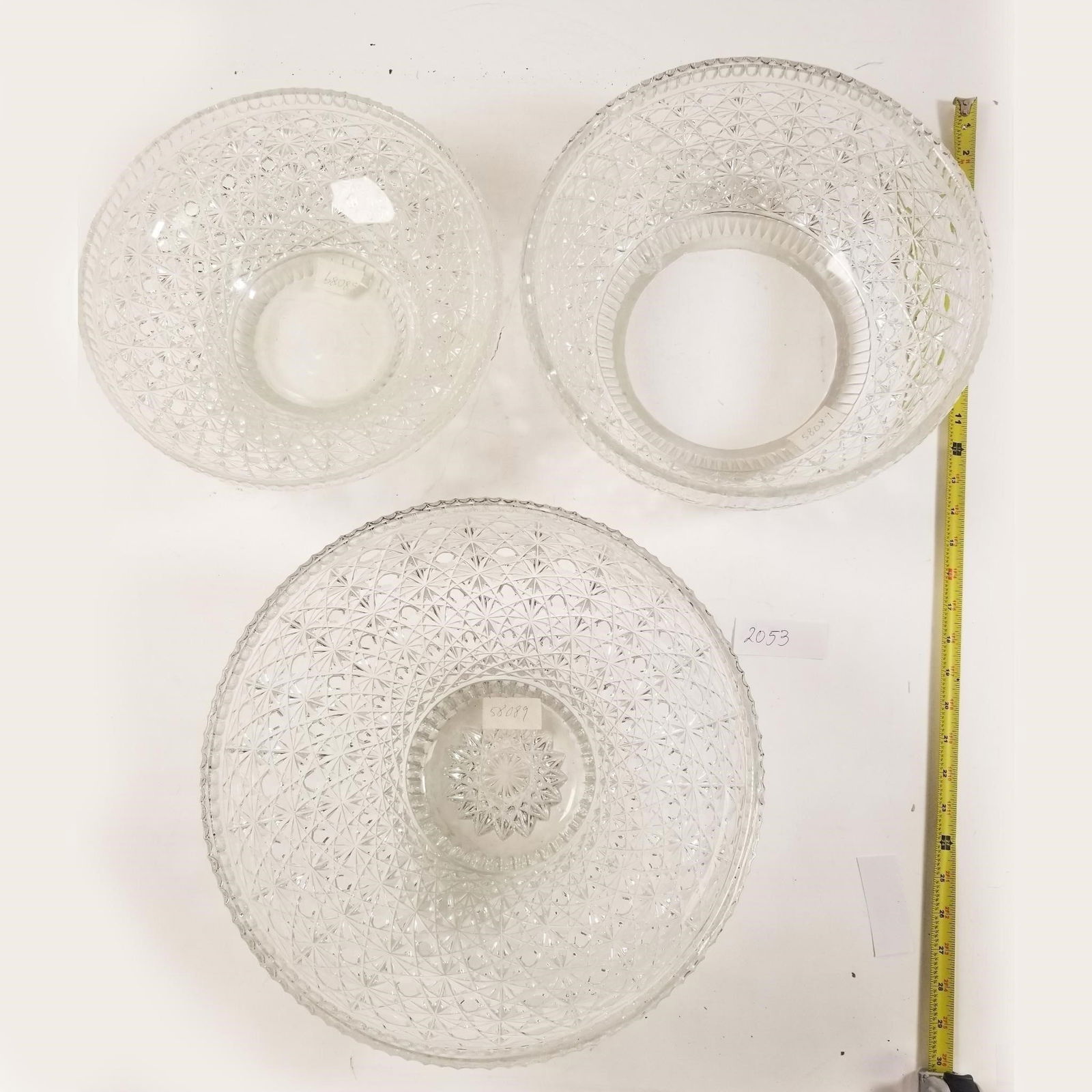 Set of 3 Vintage Cut Crystal Bowls: Set of 3 Vintage Cut Crystal Bowls- Sold as-is, condition varies. See photos for details.