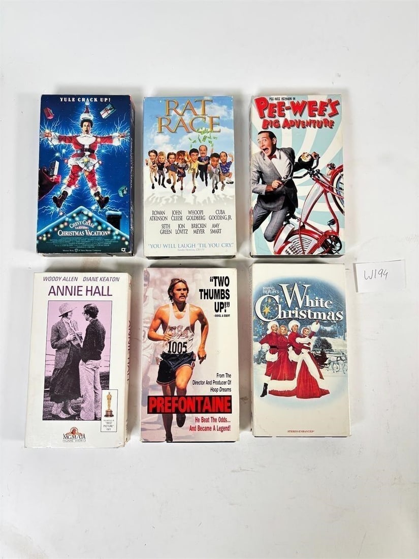Assortment of VHS Tapes Set of 6 (White...: Christmas, Christmas Vacation, Annie Hall more). Assortment of VHS Tapes Set of 6 (White Christmas, Christmas Vacation, Annie Hall more) -Sold as-is, condition varies. See photos for details.