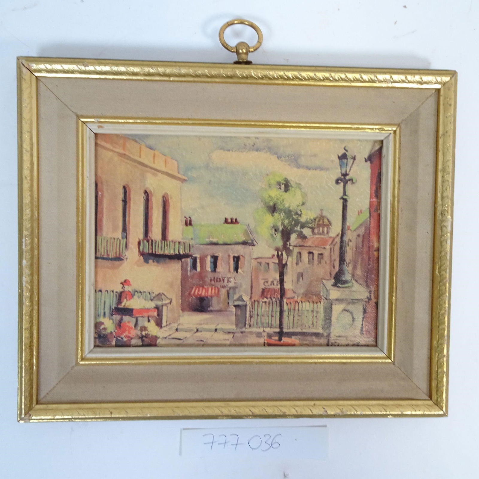 Vintage Framed European Street Scene Painting (1 of 4)