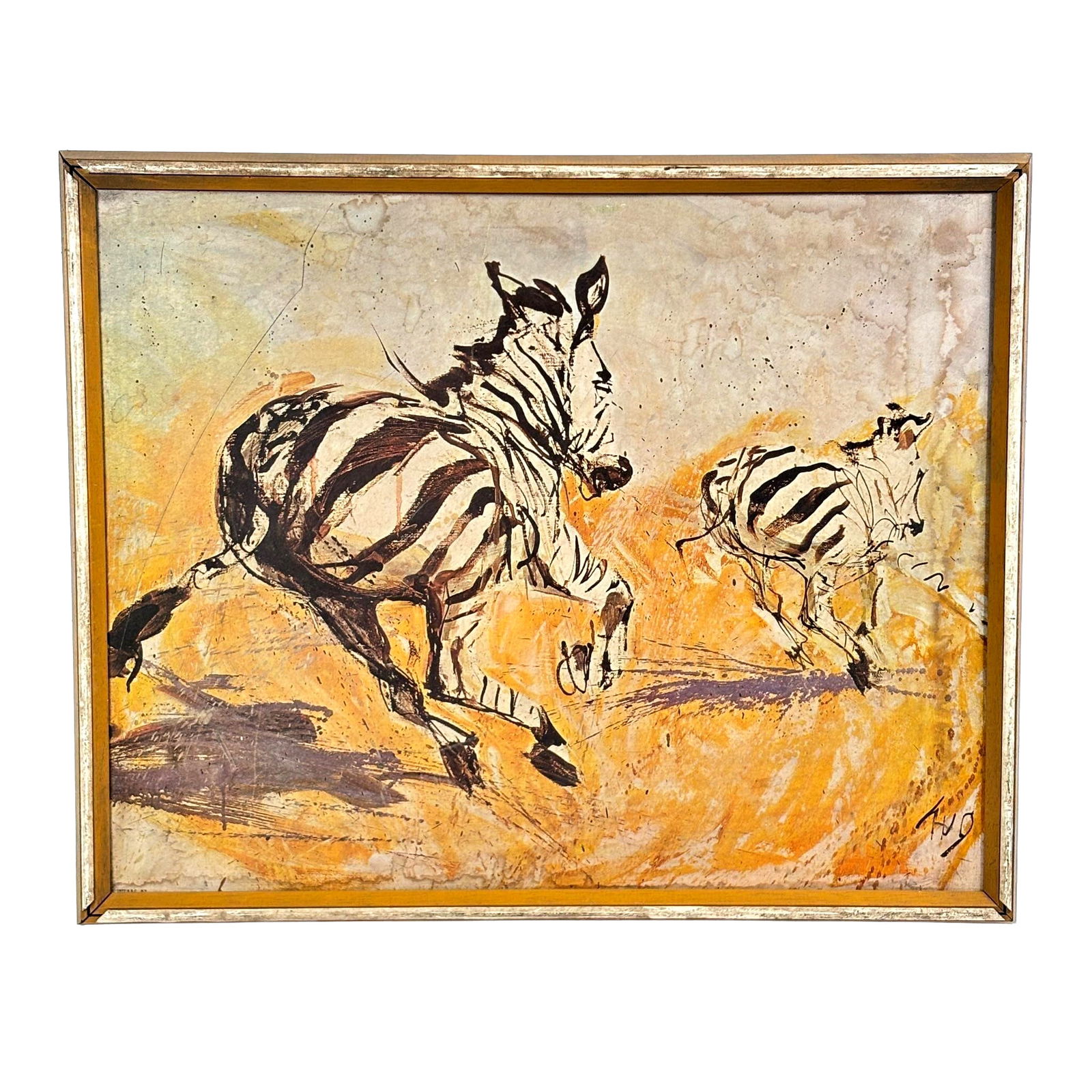 Fritz Rudolph Hug "Trabende Zebras" on Canva... (1 of 2)