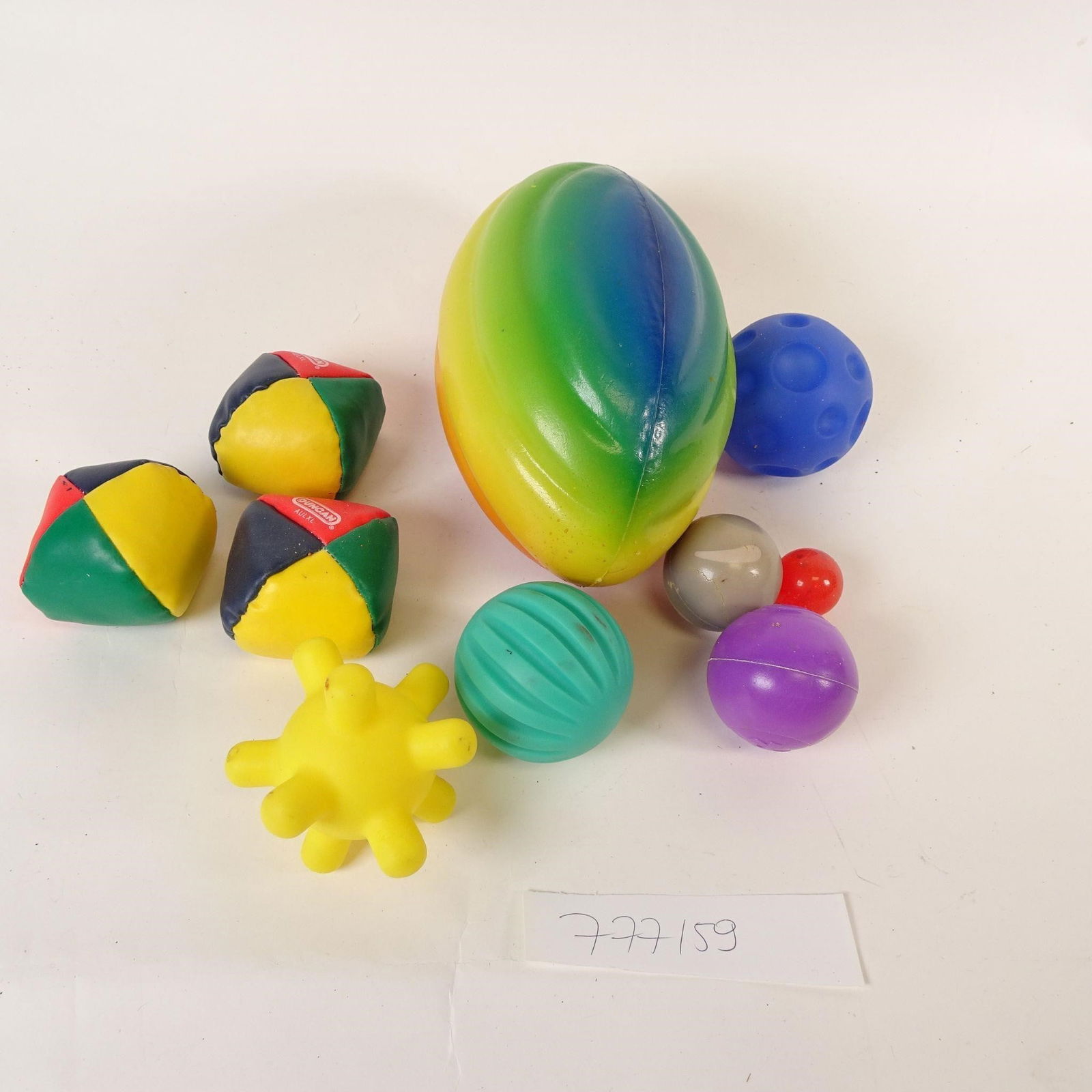 Children's Ball & Sensory Toy Set: For sale is a mixed set of children's balls and sensory toys. Made of rubber and plastic. Pre-owned condition with normal signs of use such as scuffs or marks (see photos).