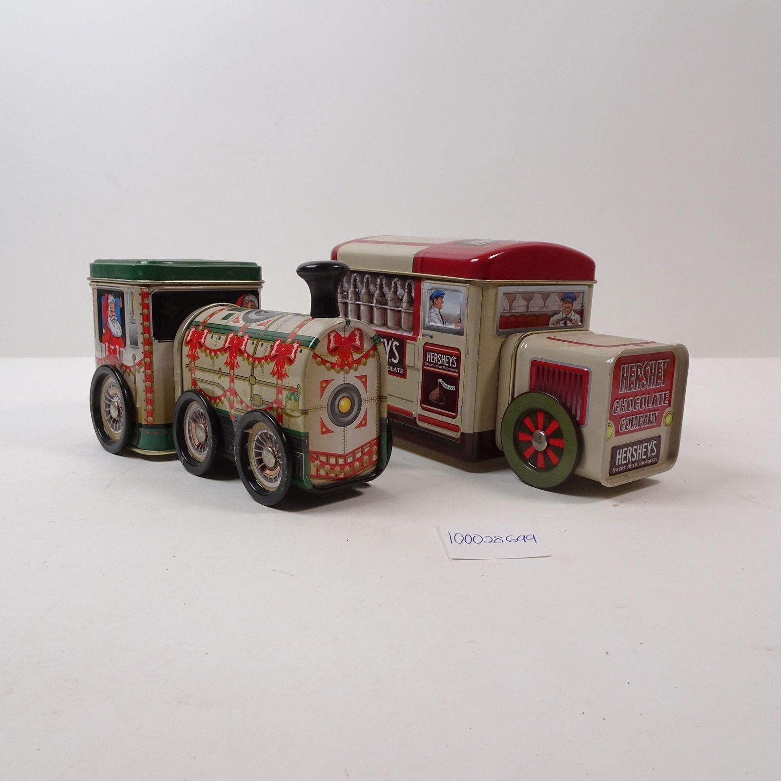 Vtg Christmas Train n Hersey Delievery Truck Tin (1 of 7)