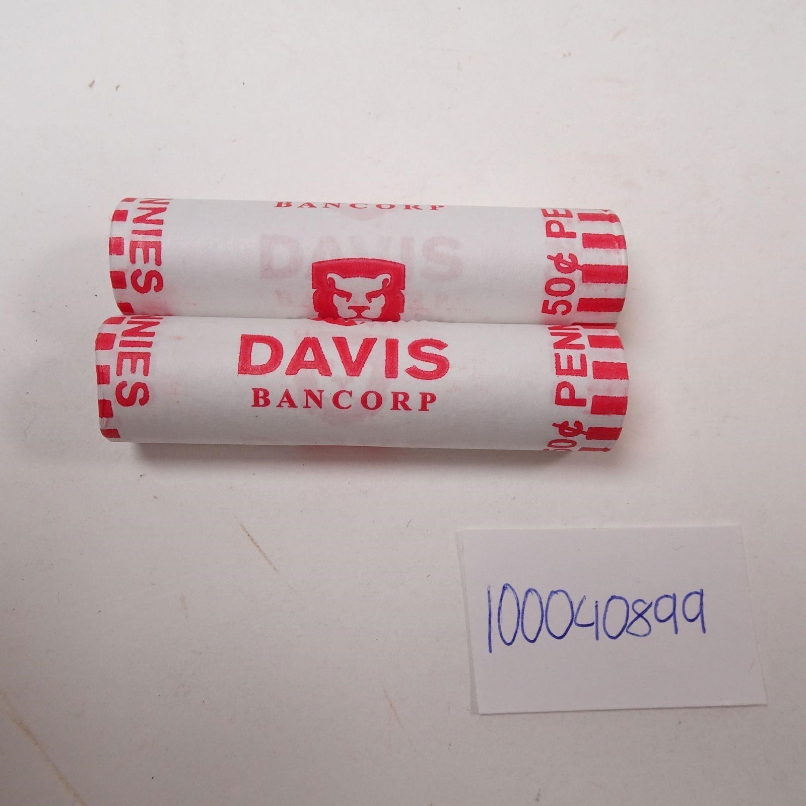 New Bank Wrapped Rolls Pennies 2024-D 50 Cents (1 of 3)