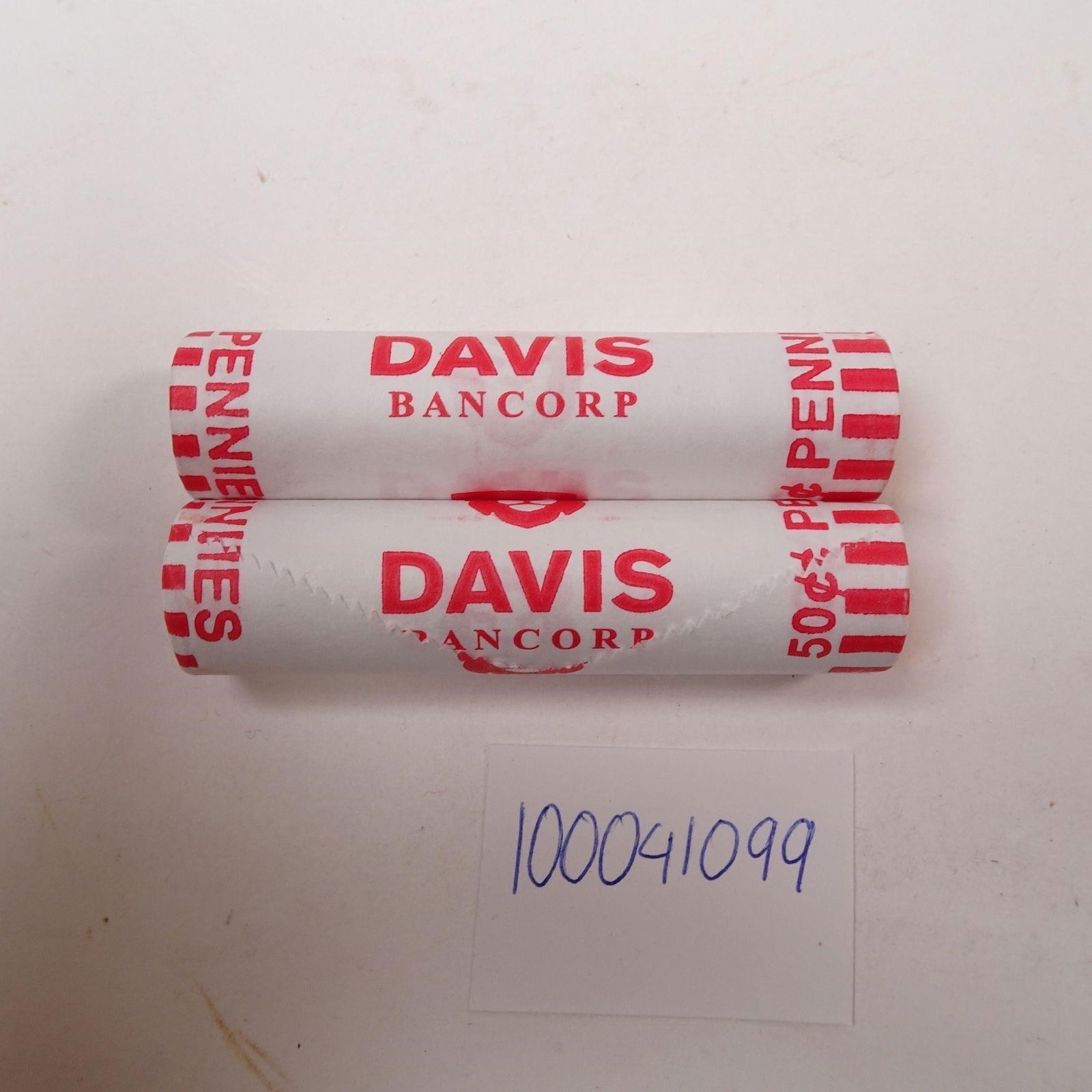 New Bank Wrapped Rolls Pennies 2024-D 50 Cents (1 of 3)