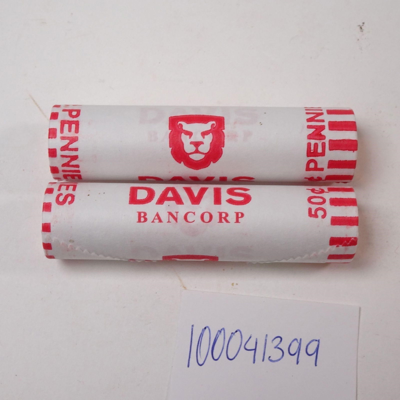 New Bank Wrapped Rolls Pennies 2024-D 50 Cents (1 of 3)