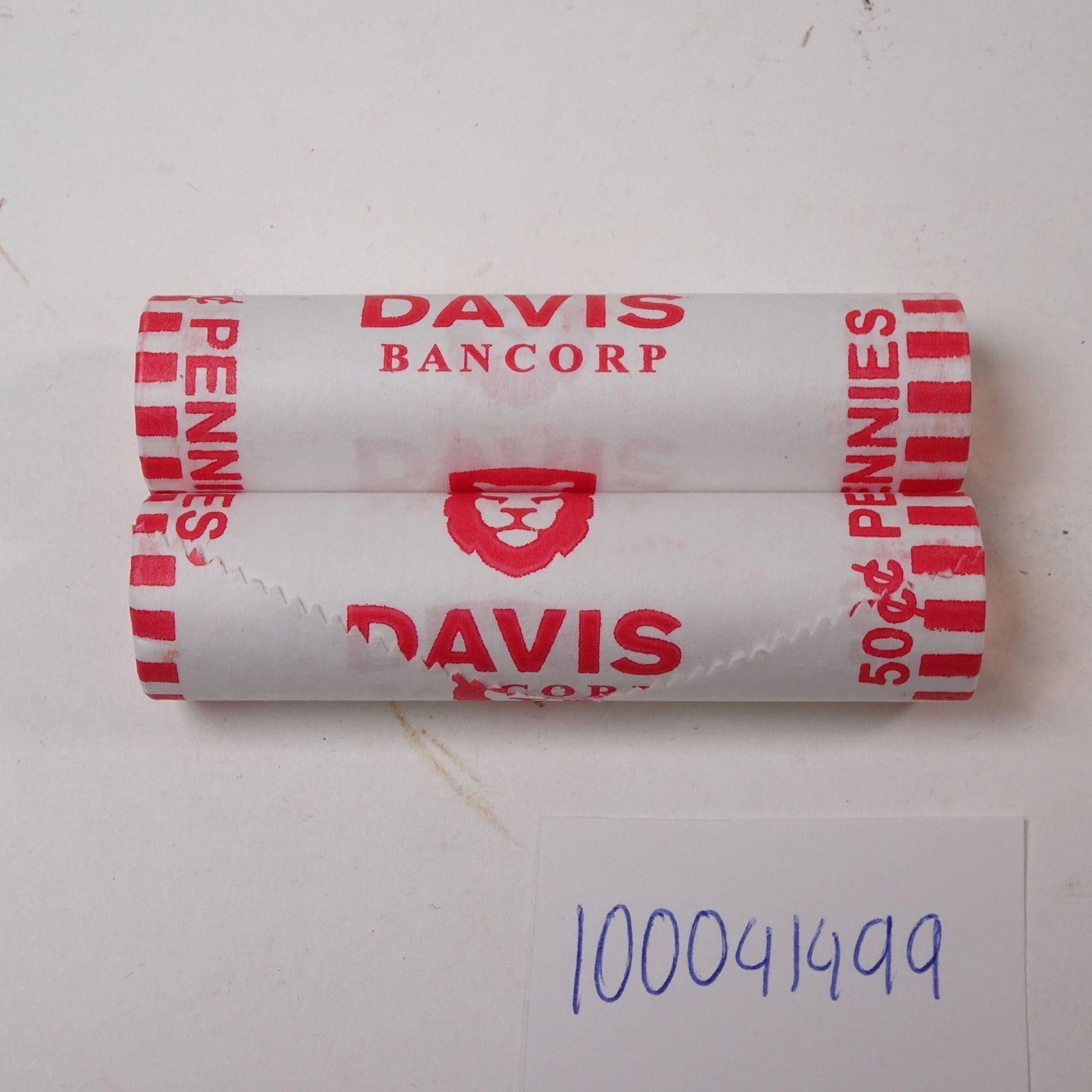 New Bank Wrapped Rolls Pennies 2024-D 50 Cents (1 of 3)