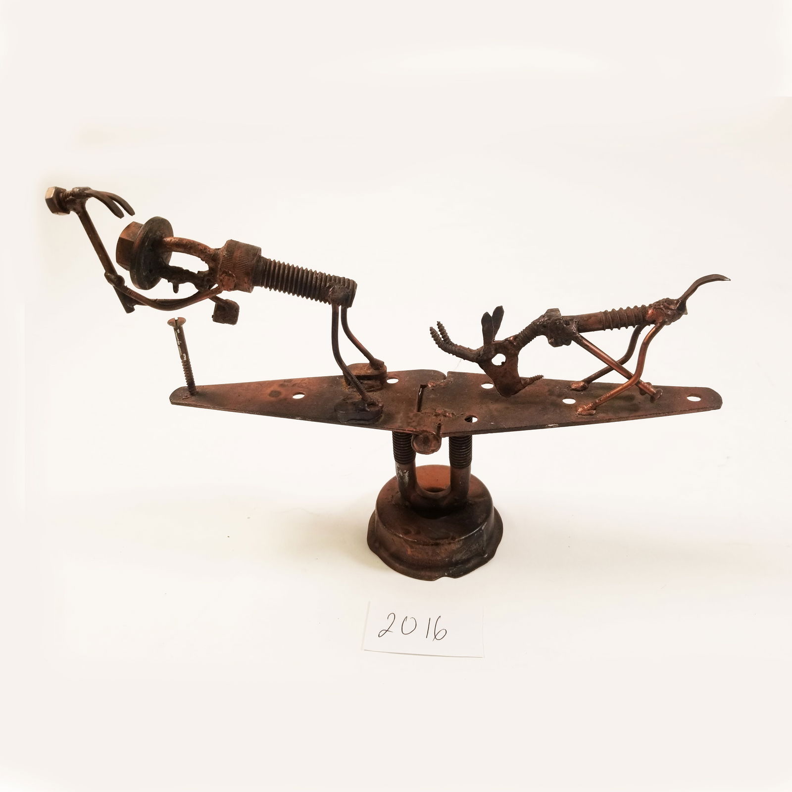 Handmade Welded Sculpture Scrap Metal Desk Art (1 of 4)