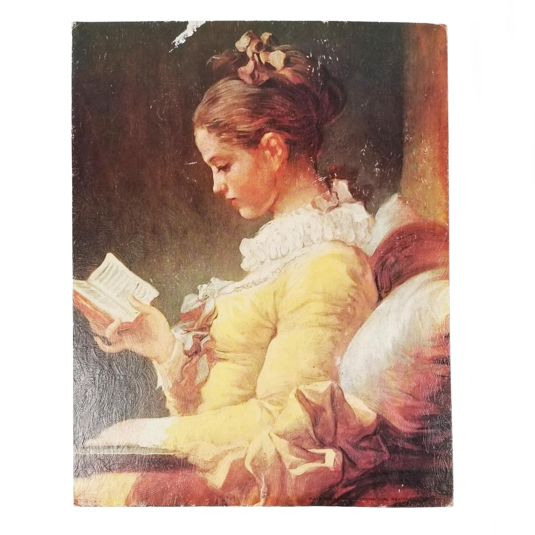 Jean Honore Fragonard -Young Girl Reading Painting Reproduction: Jean Honore Fragonard -Young Girl Reading Painting Reproduction- condition varies. See photos for details.