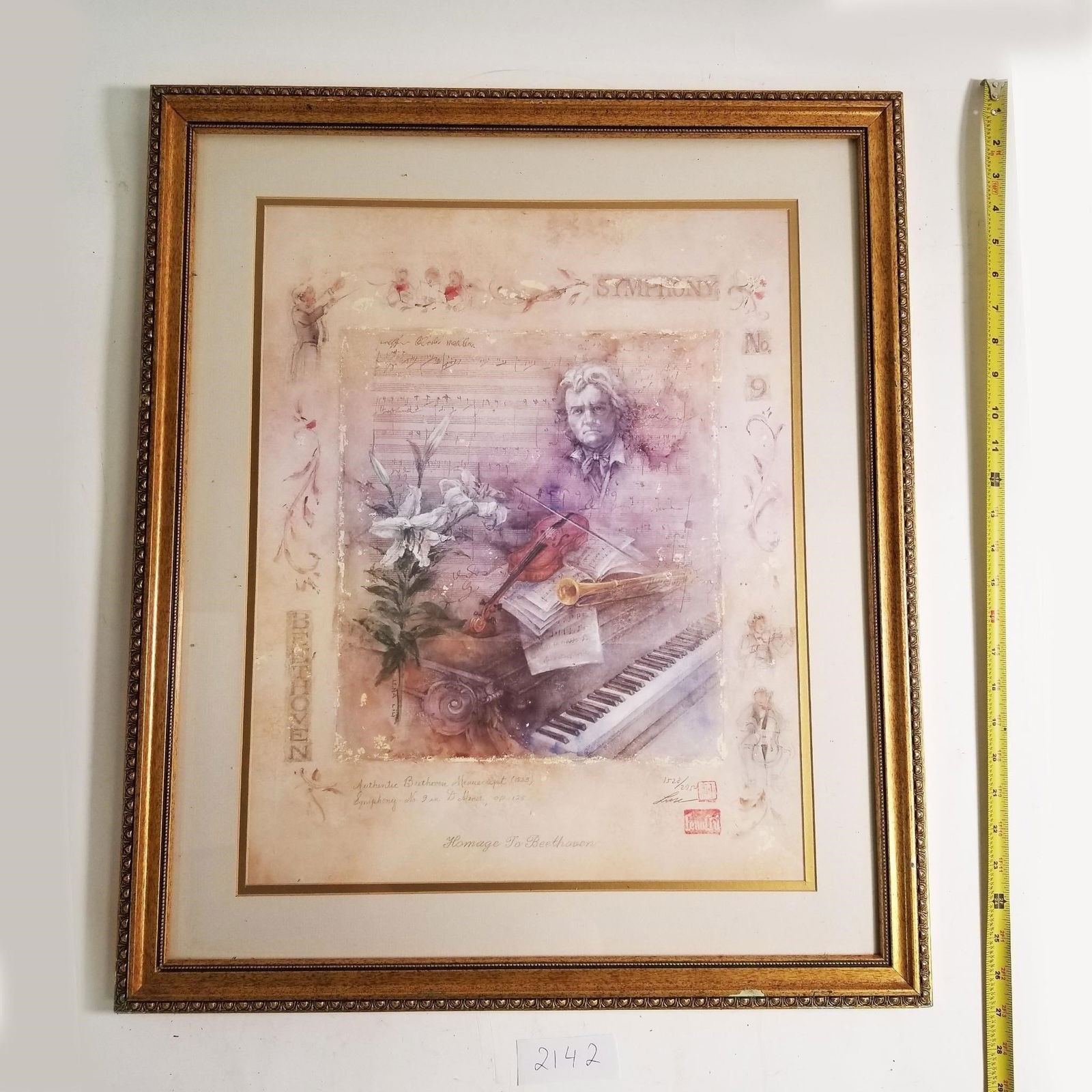 Limited Edition â??Homage to Beethovenâ?? by Lena Liu â?? Symphony No. 9, Hand Signed &: Elegant and emotionally rich limited edition art print titled â??Homage to Beethoven” by renowned artist Lena Liu. This beautiful tribute to Ludwig van Beethoven features a delicate collage of