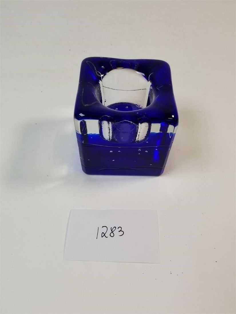 Partylite Blue Lagoon Art Glass Votive Candle Holder (1 of 5)