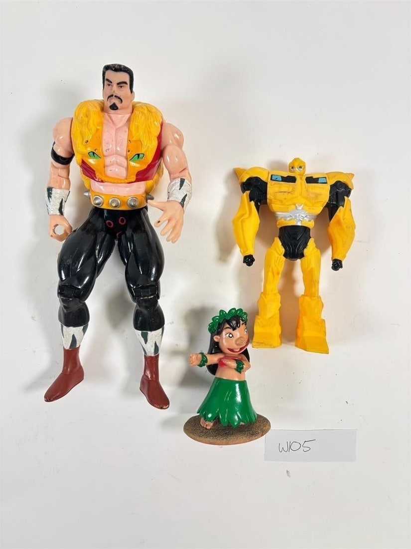 Set of 3 Action Figures (Kraven the Hunter,...: Transformers Bumblebee, Lilo). Set of 3 Action Figures (Kraven the Hunter, Transformers Bumblebee, Lilo) - Sold as-is, condition varies. See photos for details.