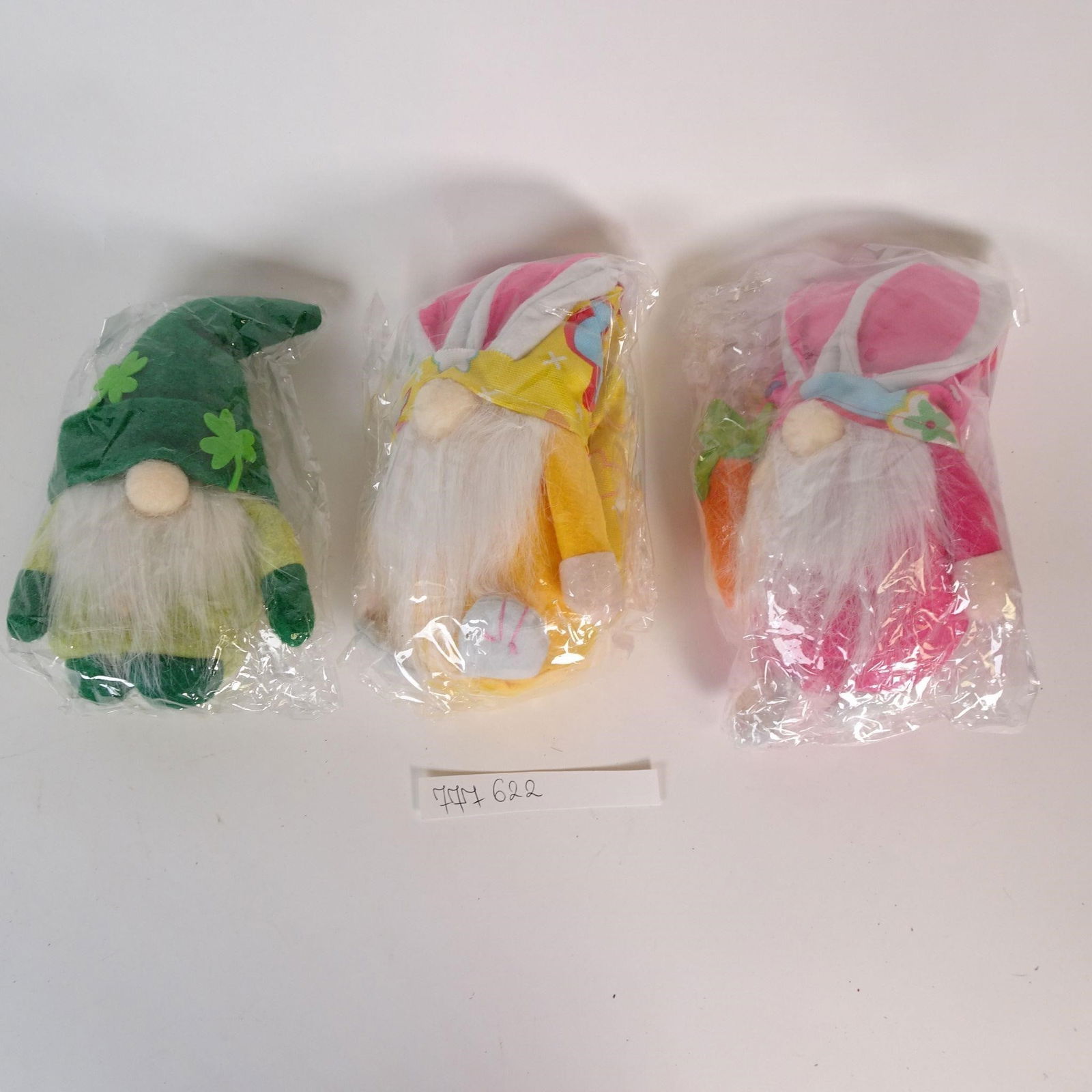 Plush Gnome Doll Lot: Charming plush gnome doll lot featuring three soft, bearded gnomes in colorful seasonal outfits. Perfect for holiday d?©cor, shelf styling, gifts, or gnome collectors. Great addition to seasonal