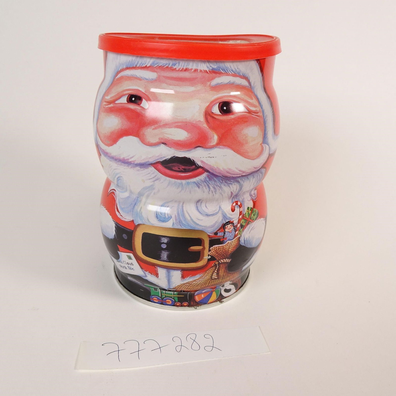 Vintage Christmas Metal Tin with Santa Claus (1 of 6)