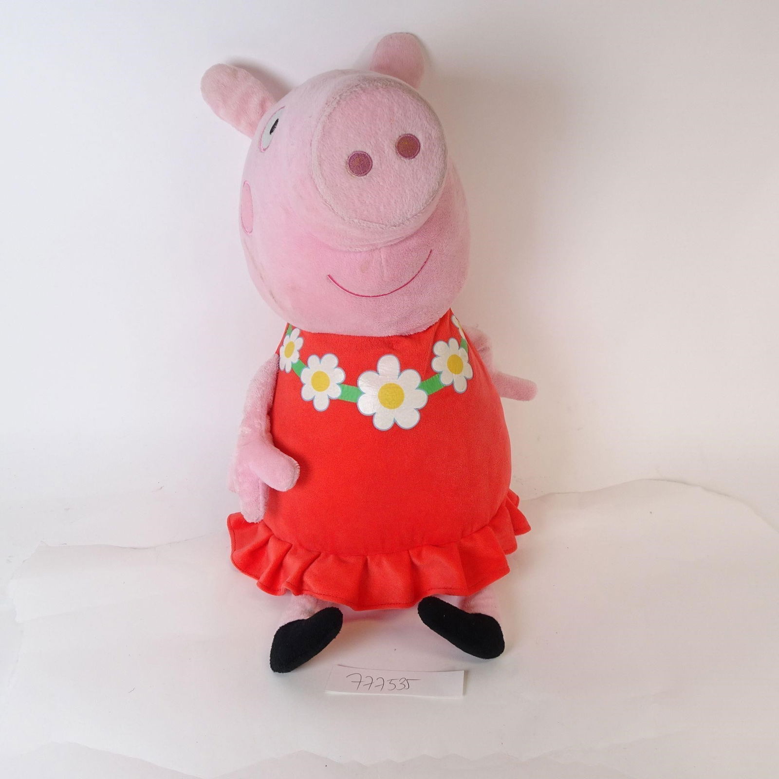 Peppa Pig Plush Doll: Large Peppa Pig plush doll in a red dress. Clean, gently used.