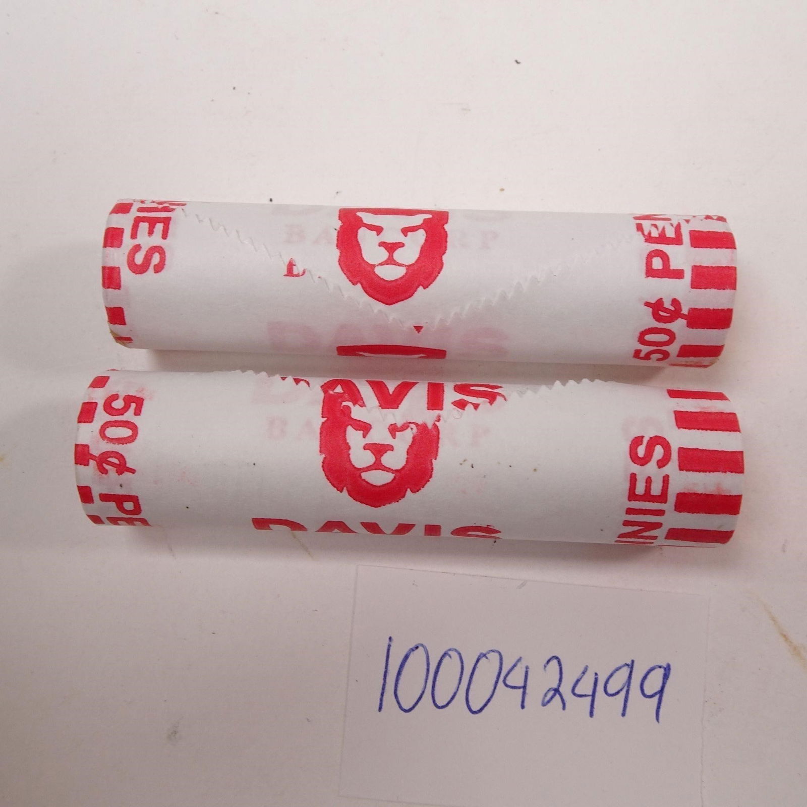 New Bank Wrapped Rolls Pennies 2024-D 50 Cents (1 of 3)