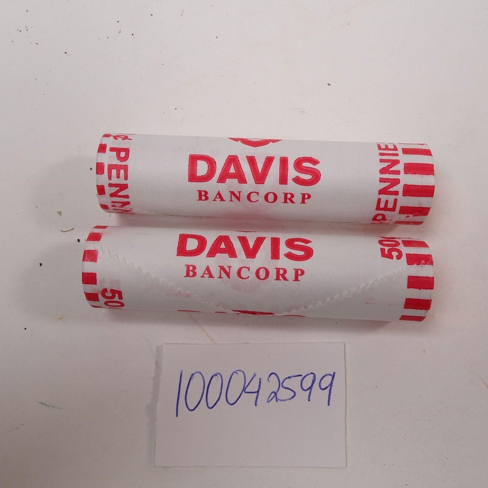 New Bank Wrapped Rolls Pennies 2024-D 50 Cents: A set of new Bank Wrapped Rolls of 2024-D 50 Cents coins. These rolls contain fifty-cent coins minted in Denver ('D' mint mark) and are ideal for collectors, investors, or anyone looking for uncircula