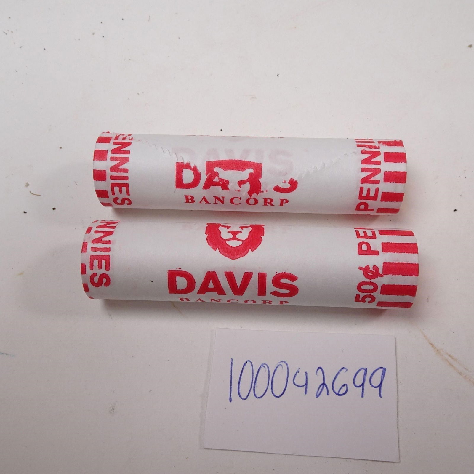 New Bank Wrapped Rolls Pennies 2024-D 50 Cents: A set of new Bank Wrapped Rolls of 2024-D 50 Cents coins. These rolls contain fifty-cent coins minted in Denver ('D' mint mark) and are ideal for collectors, investors, or anyone looking for uncircula