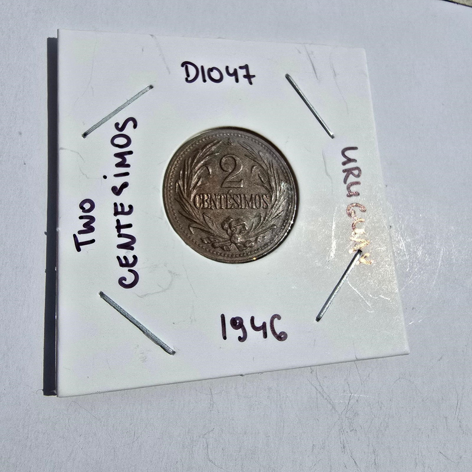 Uruguay 2 Centesimos 1946 - Sol de Mayo (1 of 3)