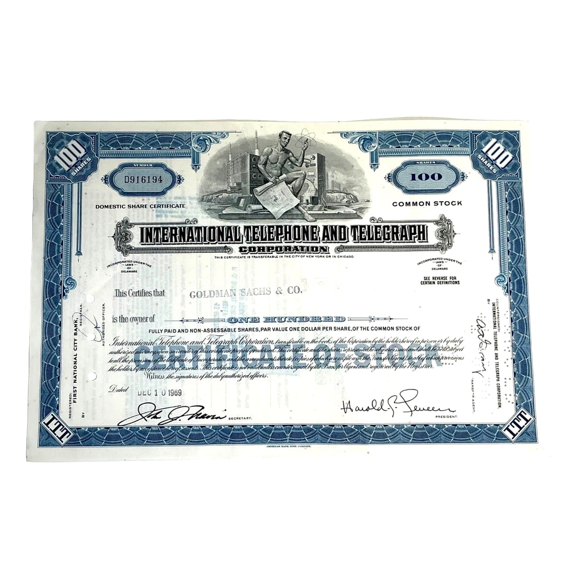 International Telephone and Telegraph Stock (1 of 2)