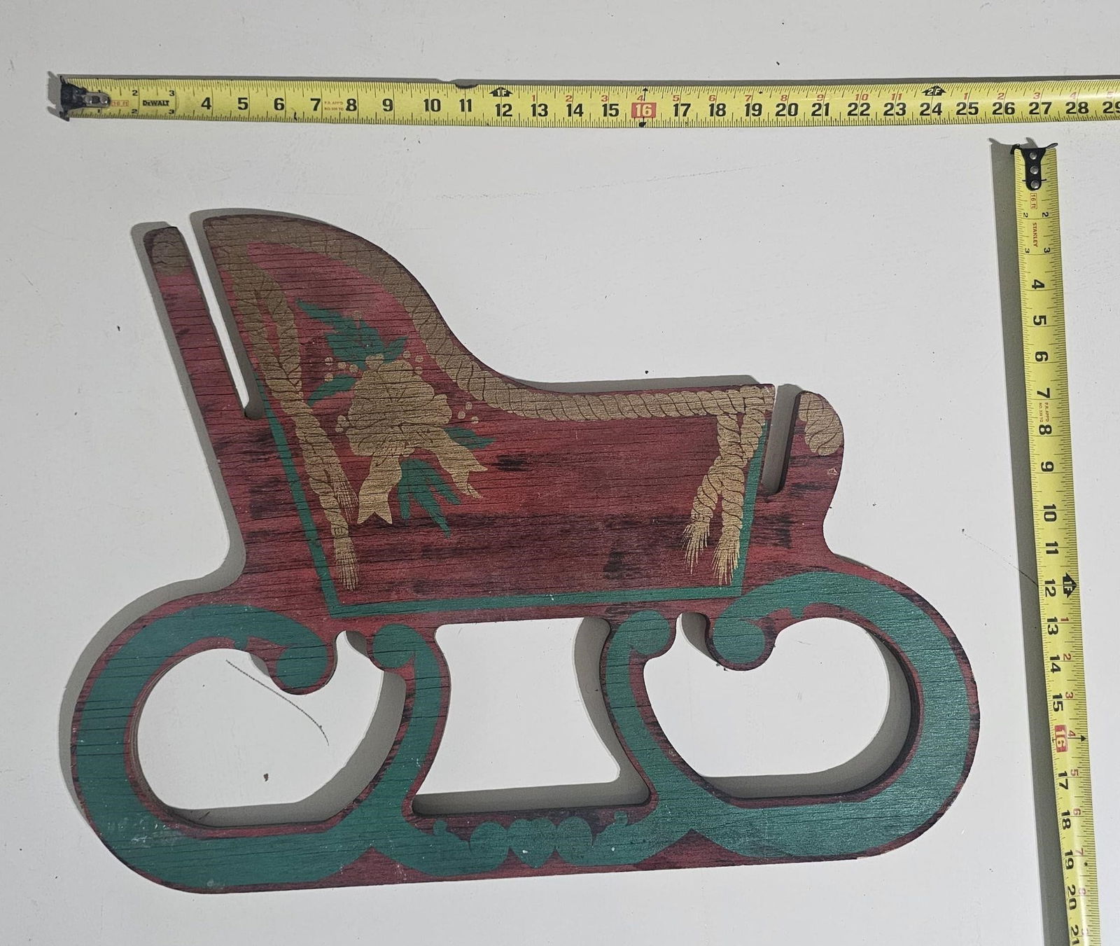 Vintage Hand-Painted Wooden Sleigh (1 of 1)