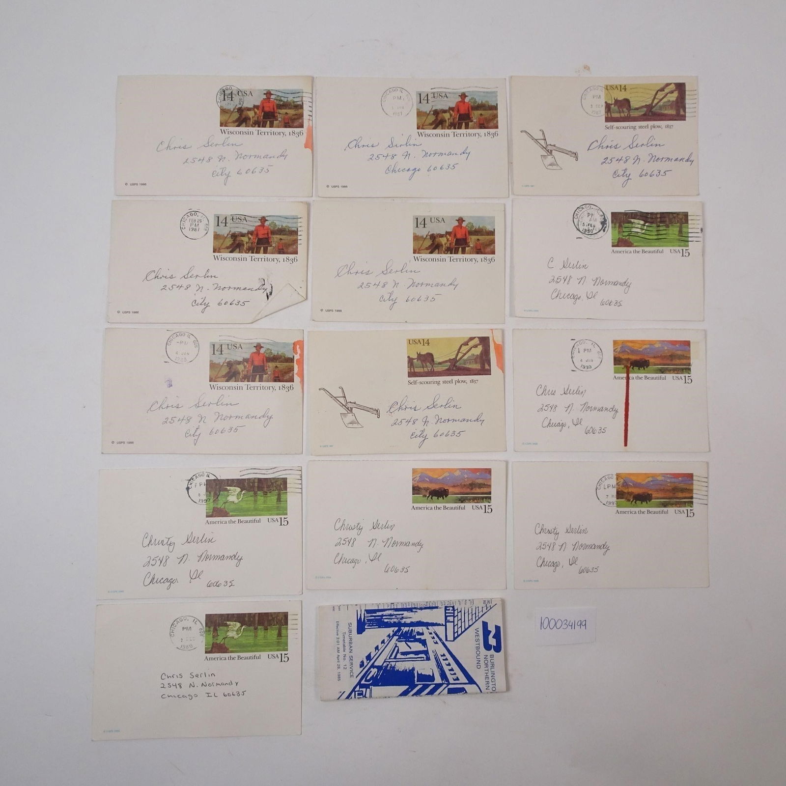 Vintage 1986 Reminder Letters with Stamps (1 of 3)
