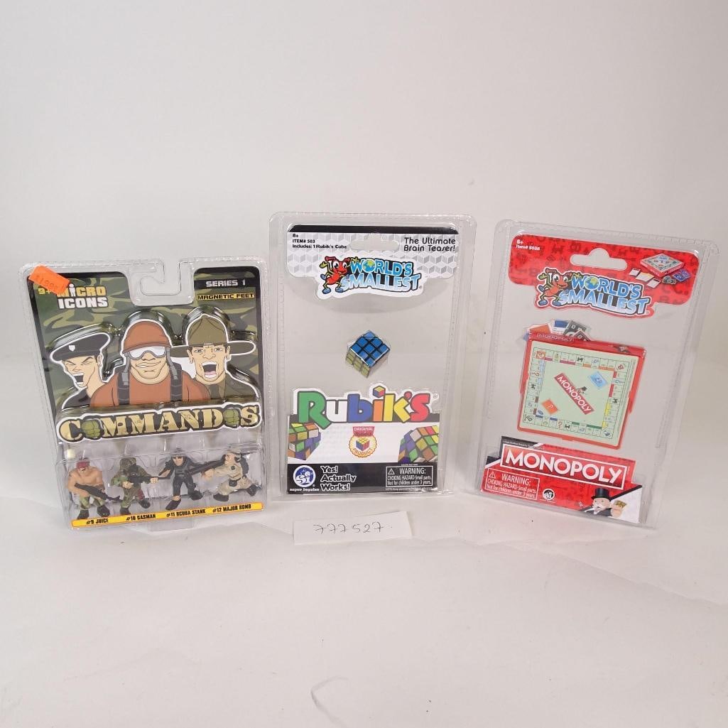 Mini Toys Lot: Commandos, Rubik's & Monopoly (1 of 7)