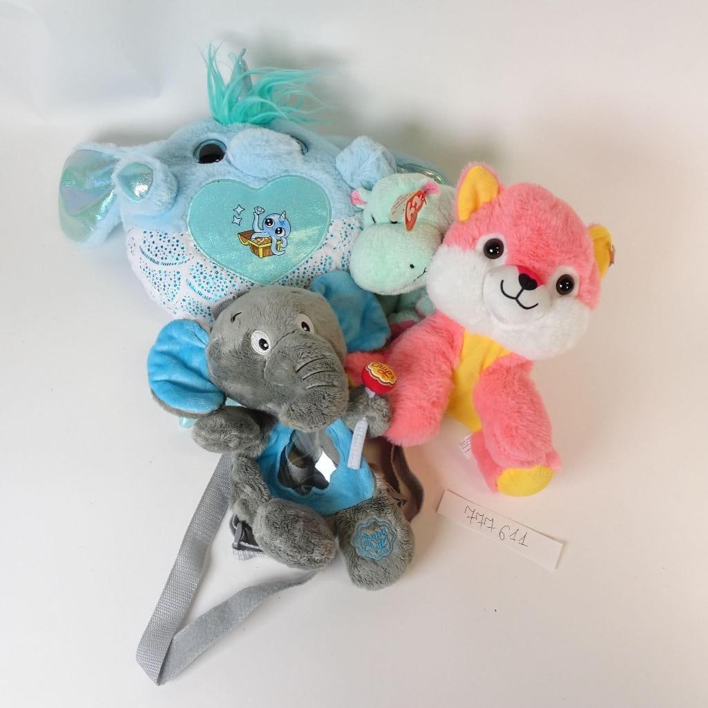 Plush Toy Lot (4): This lot includes five adorable plush toys, featuring soft pastel colors and child-friendly designs. A great mix for kids, collectors, or resale. Perfect for children's gifts, nursery décor, or toy b