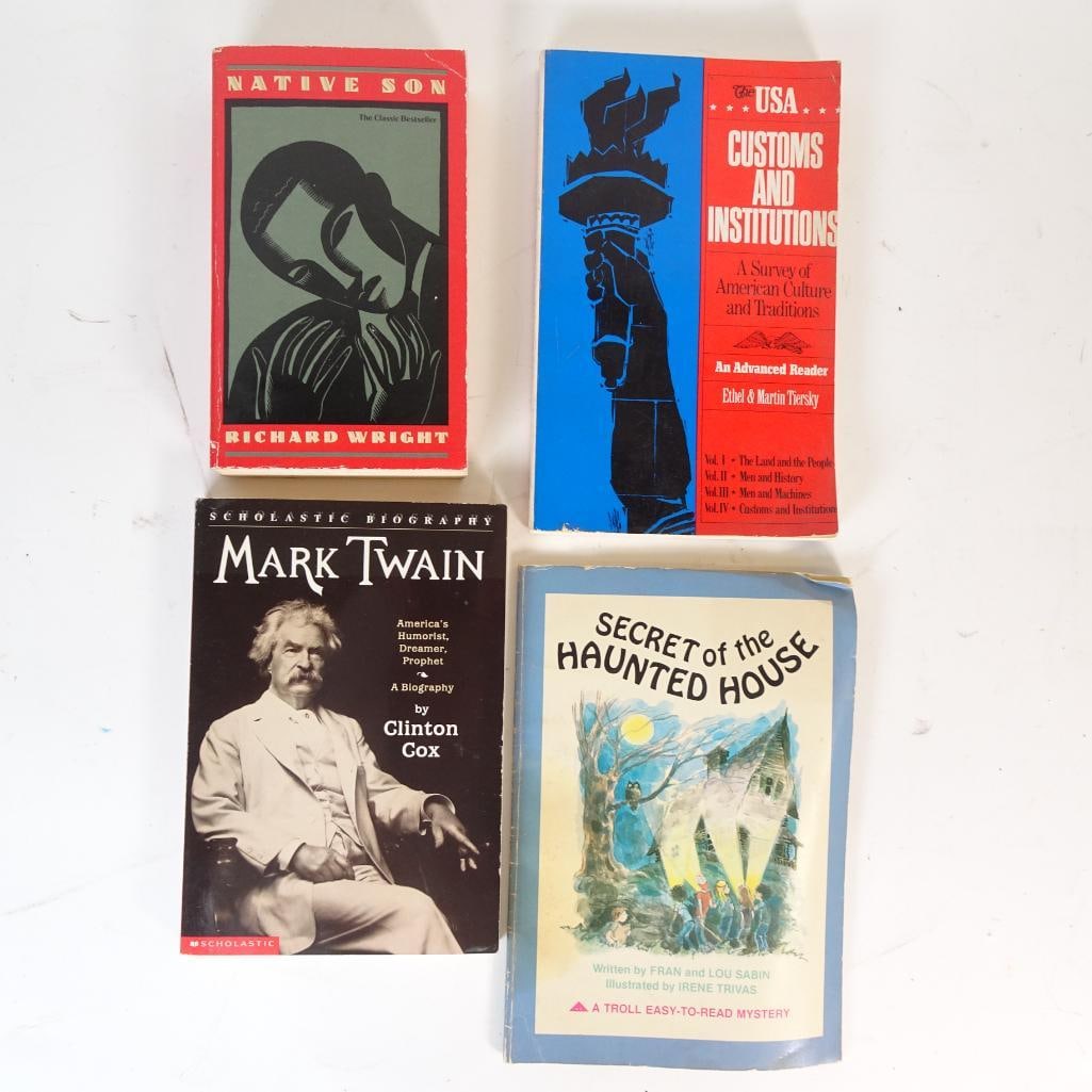 Mixed Book Lot: This mixed book lot offers a great variety for readers, students, and collectors: Native Son by Richard Wright ? classic American literature The USA: Customs and Institutions by Ethel & Martin
