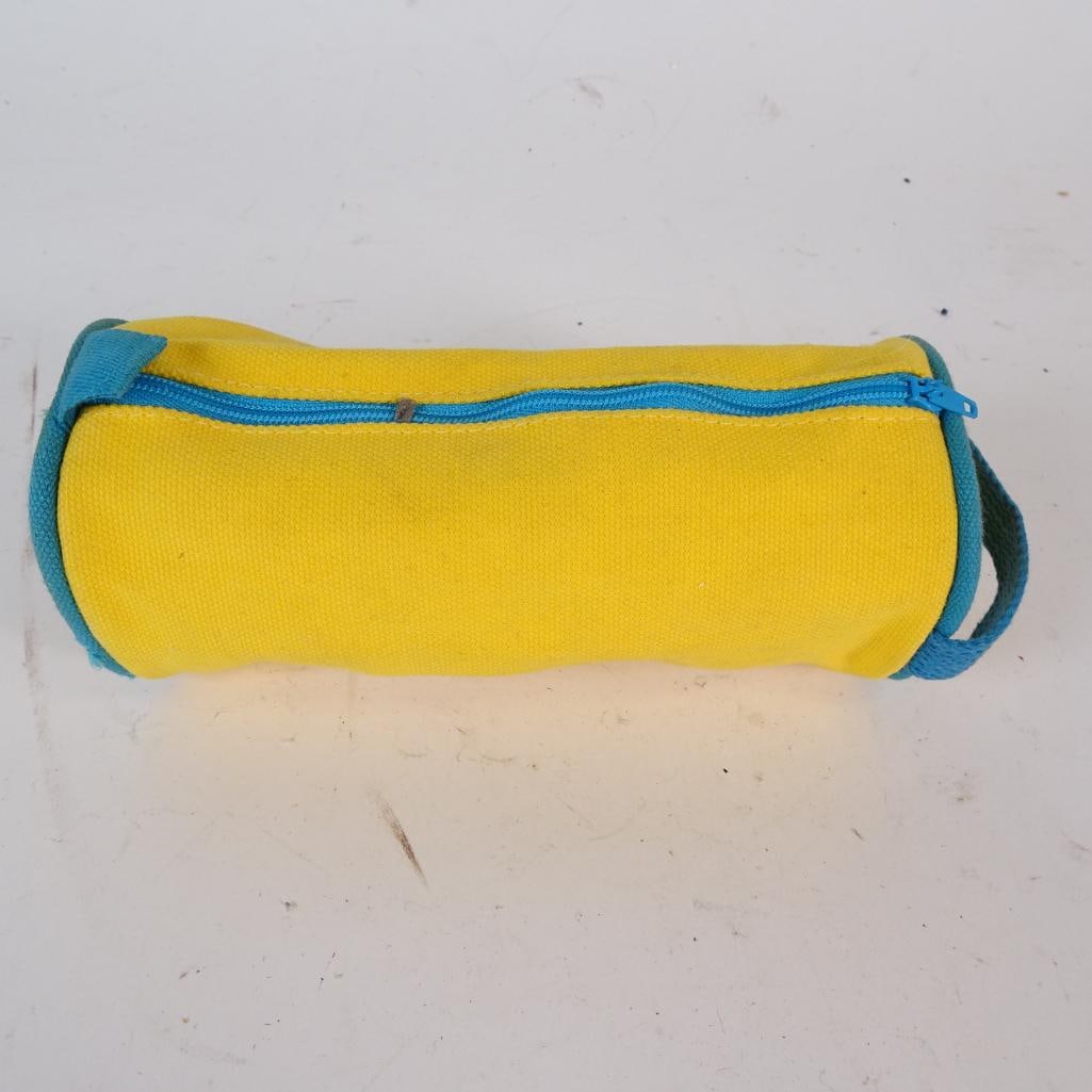 Vintage Action Figure Lot: Vintage mixed lot of action figures, featuring military-style soldiers, pilot figures, character figures, and accessories. This lot includes a total of 9?action figures plus 1 zippered fabric case.