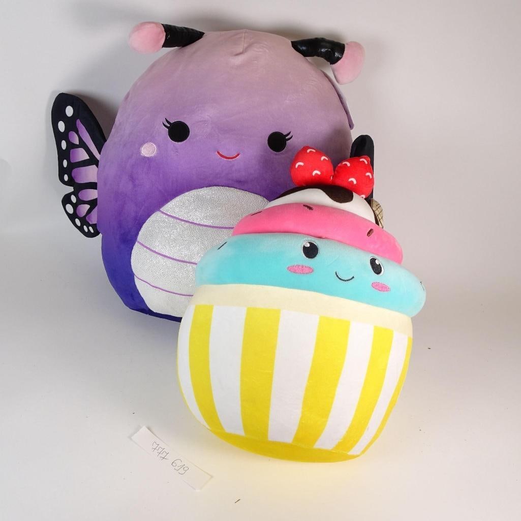 Plush Toy Lot (2): This delightful lot features two oversized plush toys with a playful, colorful design. Perfect for kids, room décor, or plush collectors. A fun and cheerful bundle ideal for gifts, playrooms, or disp