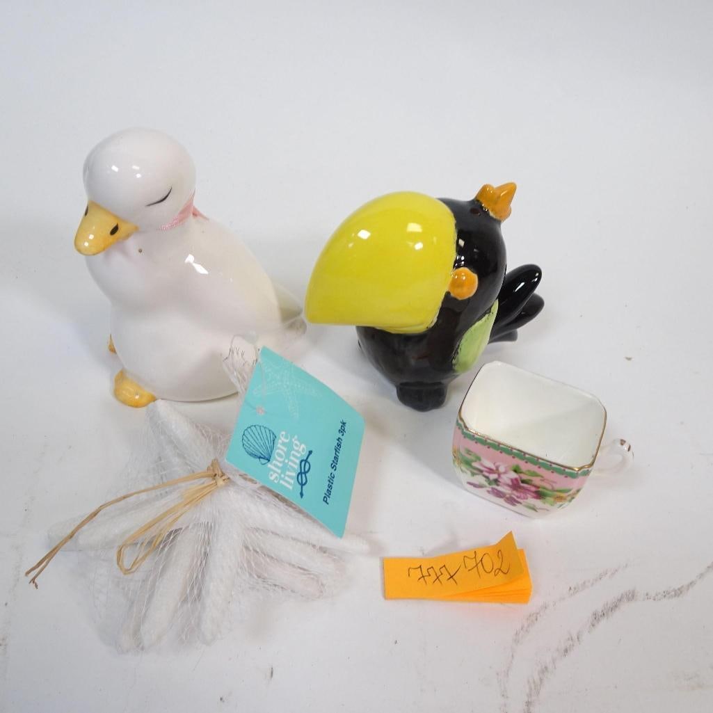 Decorative Ceramic Bundle: Charming decorative mixed lot (bundle) featuring small ceramic and decorative items, perfect for home décor, collecting, or gifting. Condition: Good to very good, no visible cracks; light signs of ag