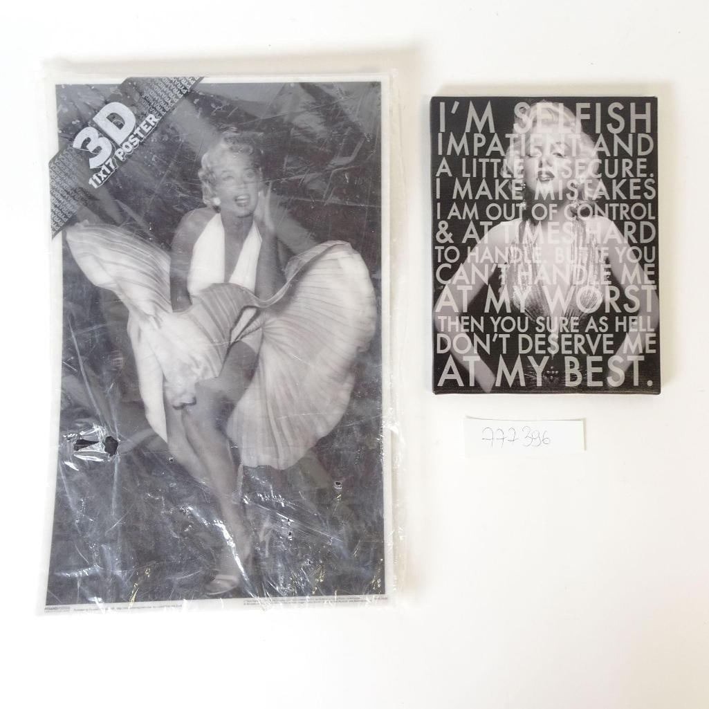 Marilyn Monroe Decor Set: This listing features a two-piece Marilyn Monroe décor set, perfect for collectors and lovers of classic Hollywood style. This set works beautifully as Hollywood glam décor, a gift, or a Marilyn Mon