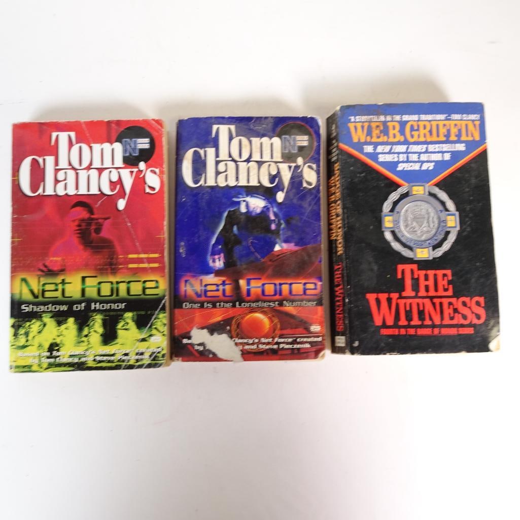Tom Clancy Net Force Book Lot (2) + W.E.B. Griffin The Witness (1 of 10)