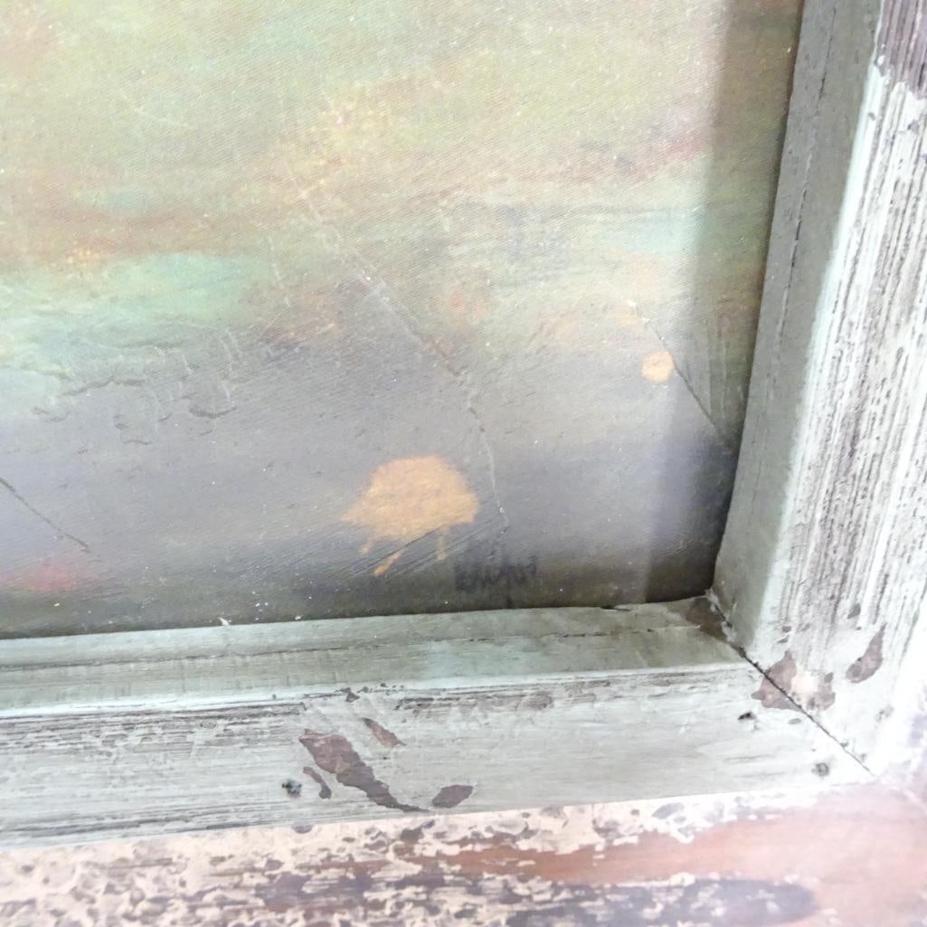 Large Framed Rustic Landscape Wall Art - 2