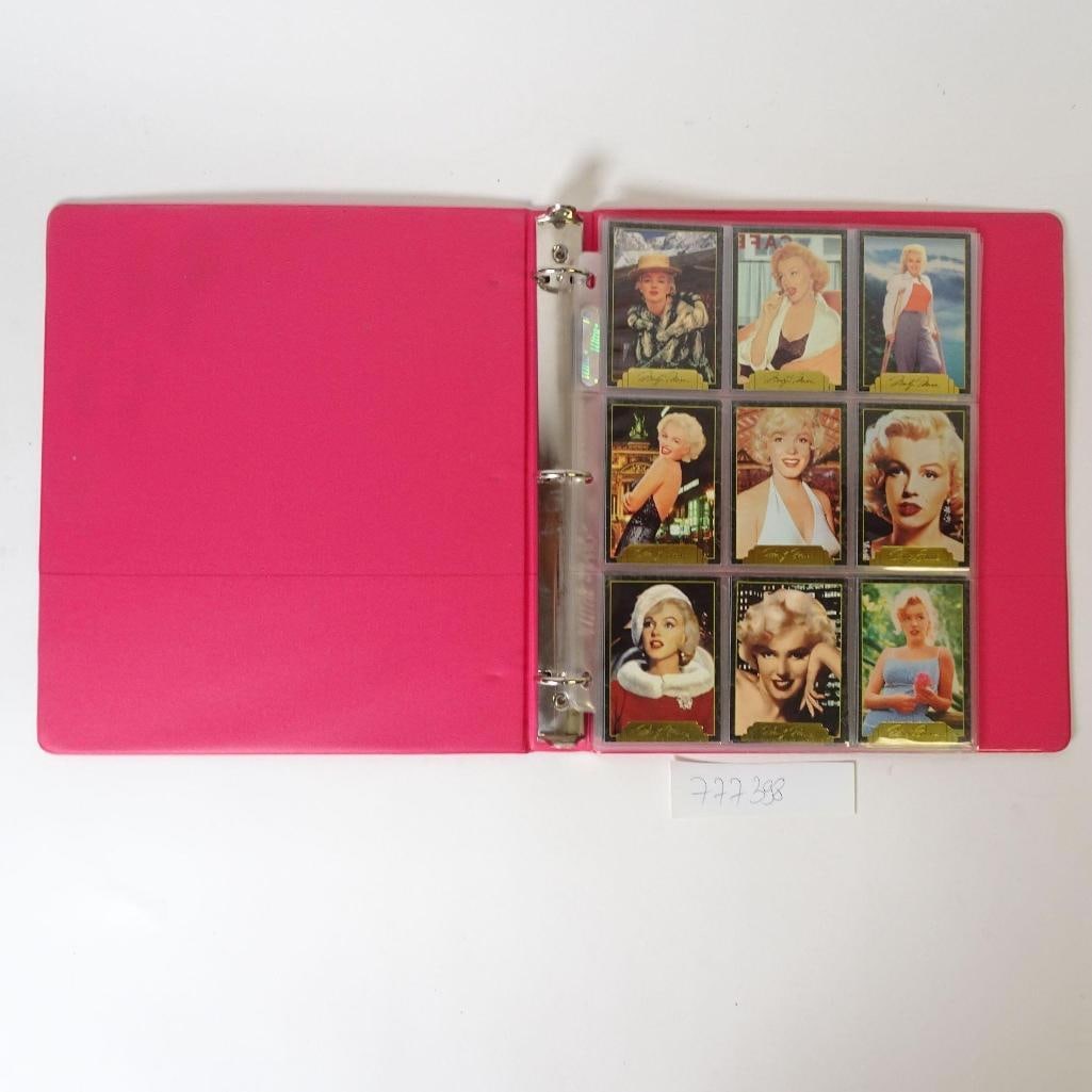 Marilyn Monroe Trading Card Collection: Offered for auction is a vintage Marilyn Monroe trading card collection, presented in an original binder album with protective sleeves. The lot includes: - a binder album filled with multiple Marilyn