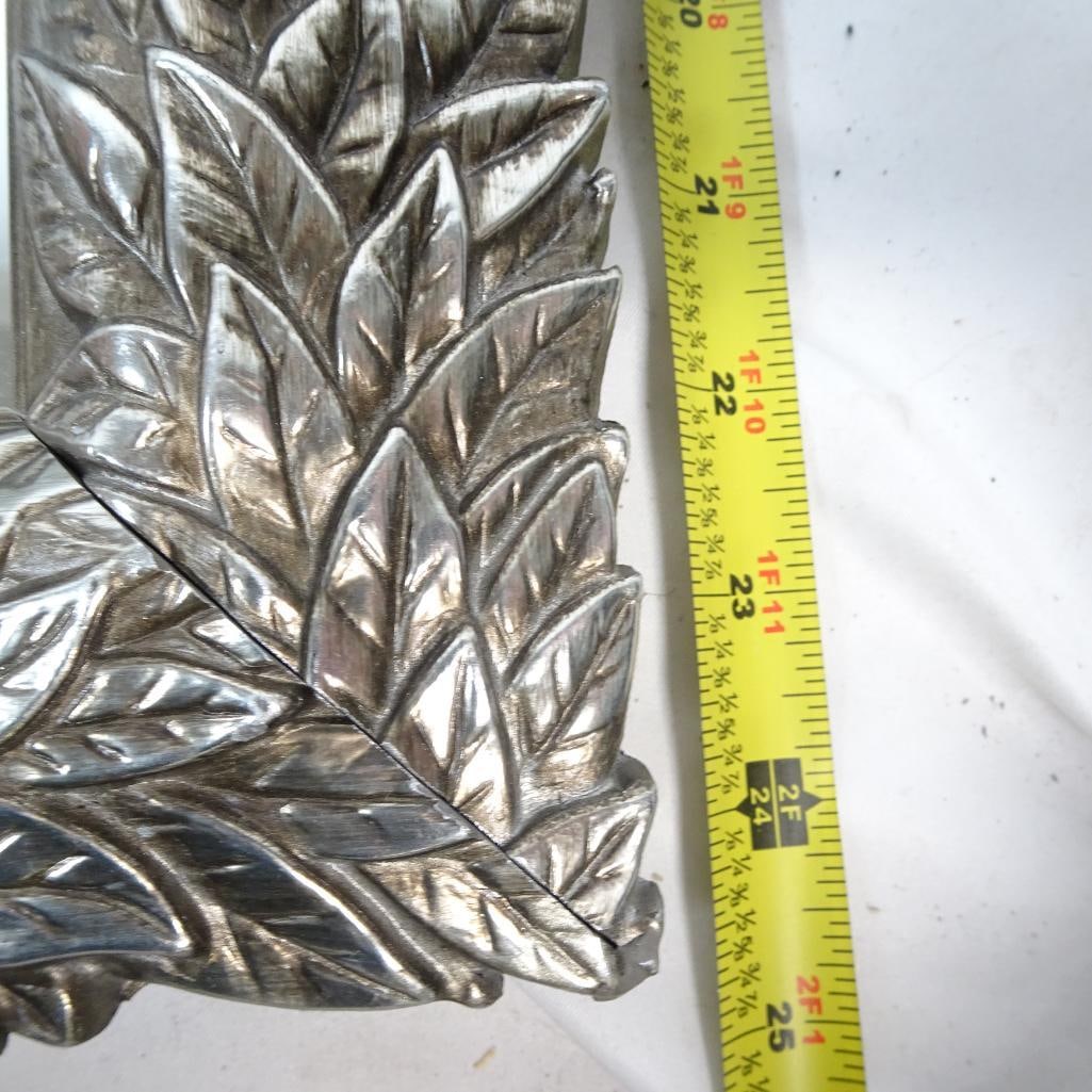 Uttermost Silver Leaf Wall Mirror Large Decorative Leaf Frame - 4