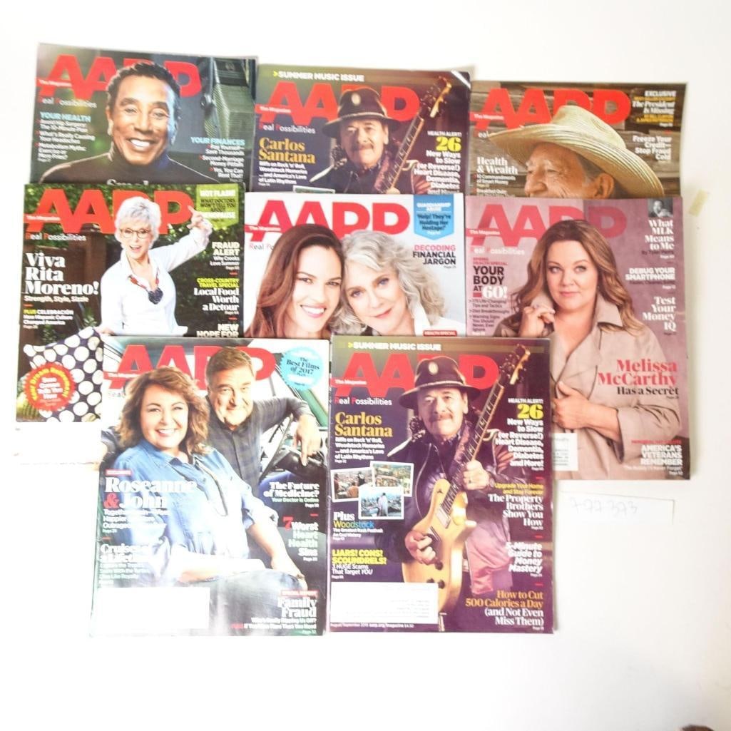 AARP Magazine Lot: This listing features a lot of original AARP Magazine issues, showcasing a variety of well-known celebrity covers and popular topics related to health, lifestyle, finance, and entertainment. You will