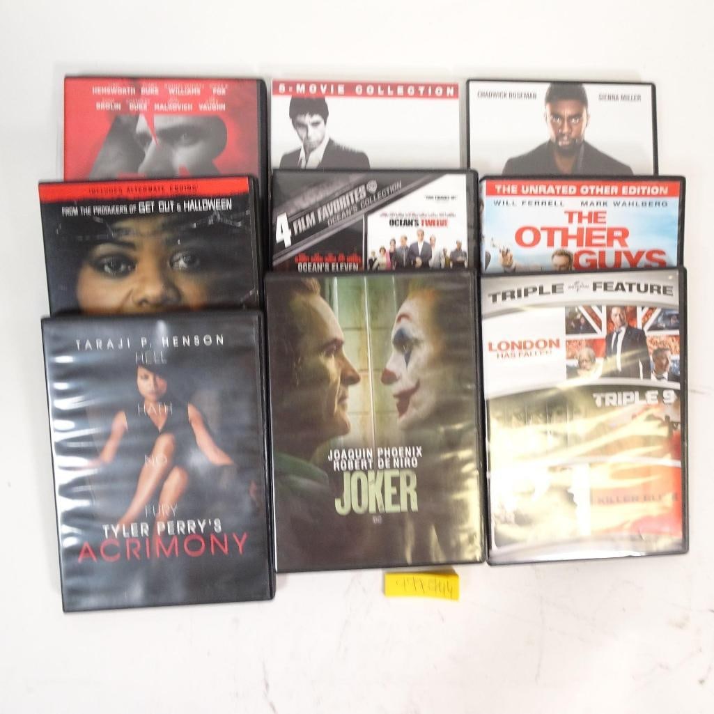 DVD Movie Lot: Mixed DVD movie lot featuring popular titles, collections, and triple features across drama, thriller, and action genres. Condition: Good to very good, typical wear from use. Great value lot for resel
