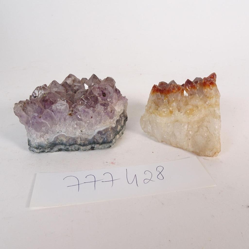 Raw Mineral Rock Specimens ? 2 Piece Lot: Set of two natural crystal drusy clusters sold as one lot. You will receive exactly the specimens shown in the photos.