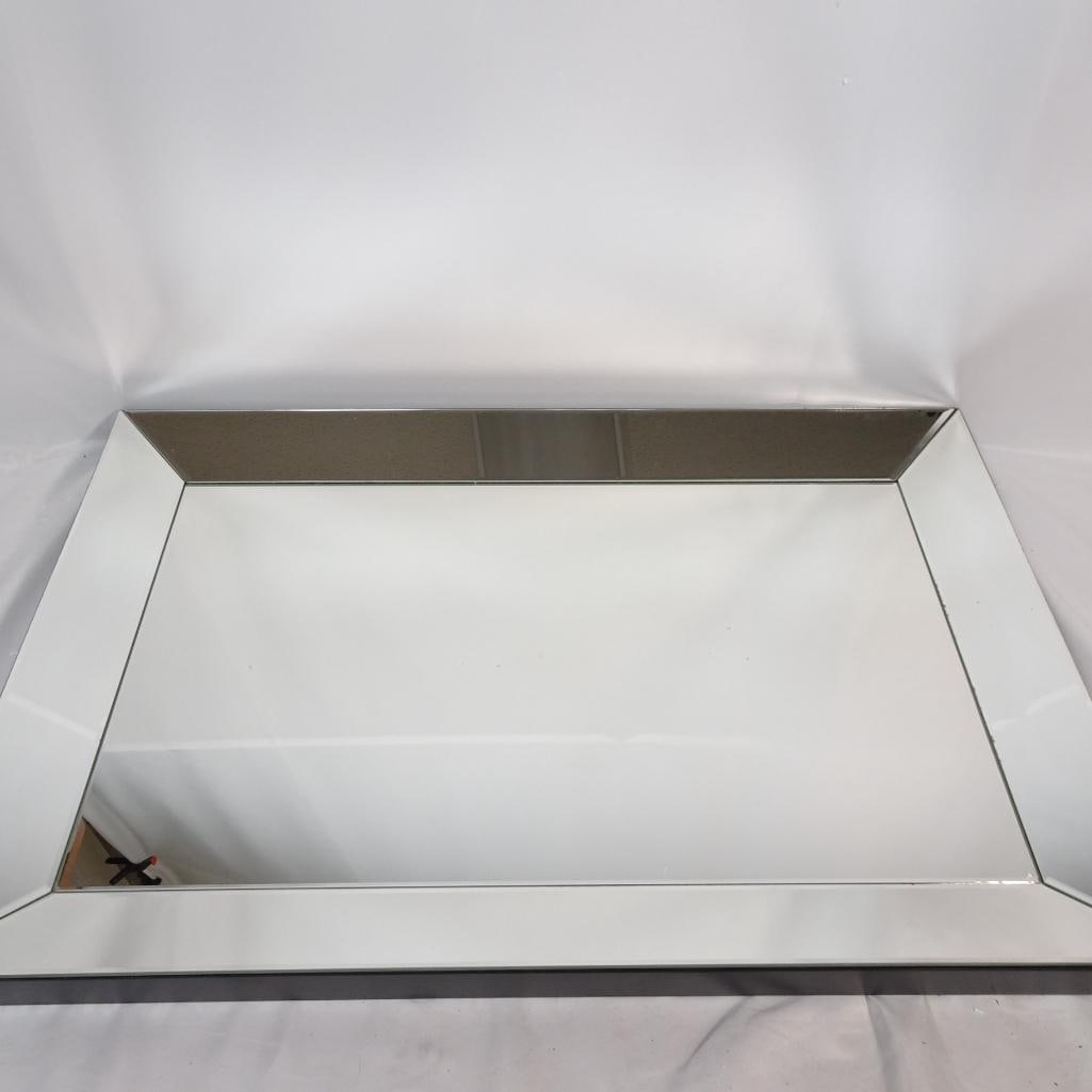 Large Rectangular Wall Mirror Beveled Glass Modern - 3