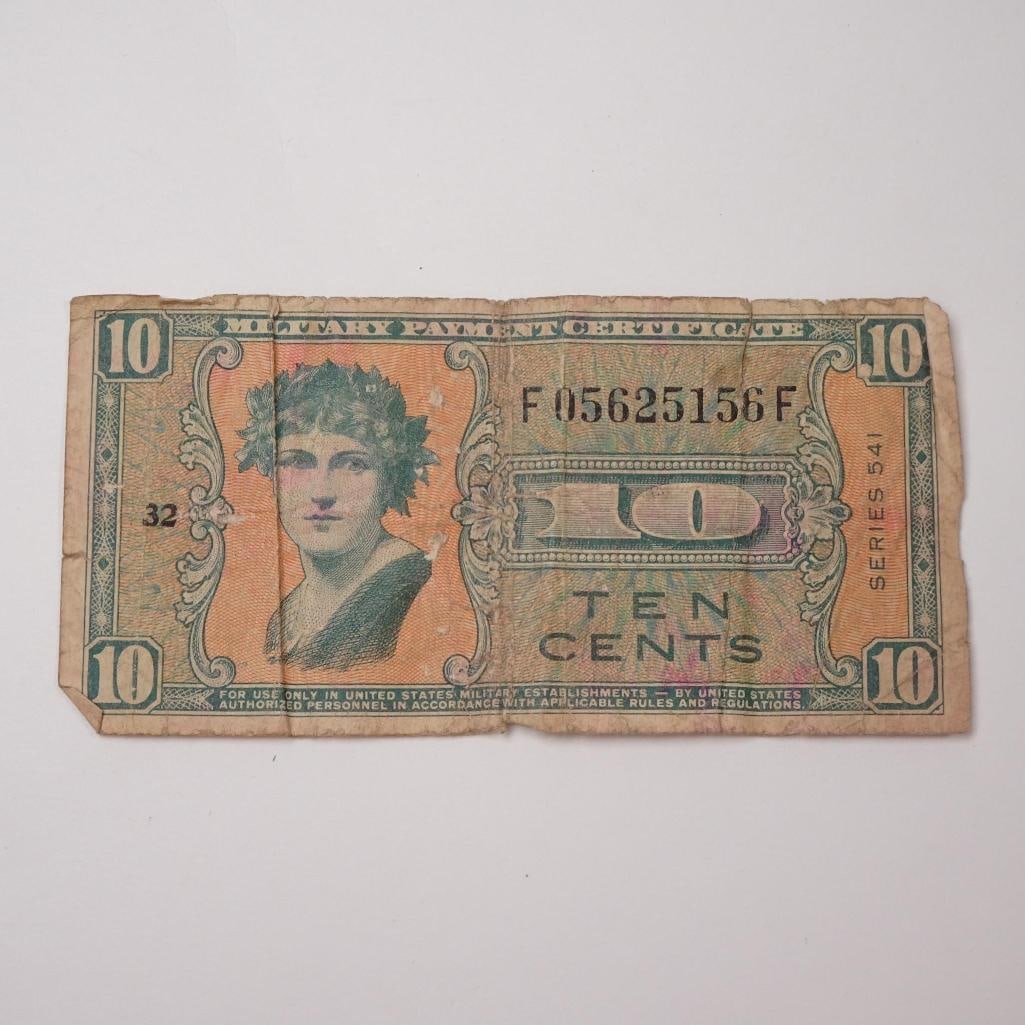 U.S.Military Payment Certificate Series541 10...: Cent:. This U. S. Military Payment Certificate (MPC) 10 Cent note from Series 541 is a unique piece of American military history. Issued by the U. S. Department of Defense between 1958 and 1961, MPCs