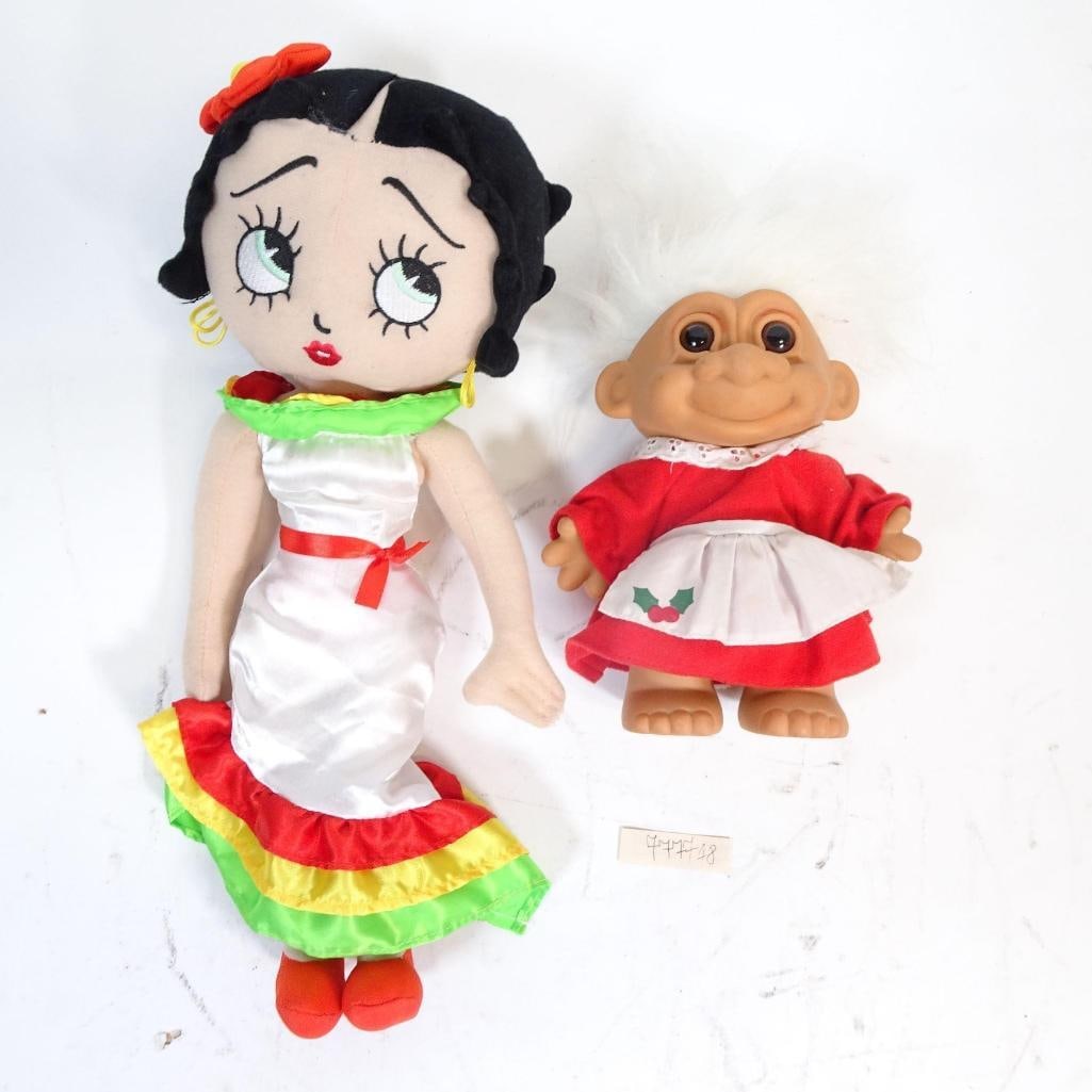 Vintage Figure Lot: This listing is for a two-piece decorative figure set, sold together as one lot. A great set for vintage collectors, retro décor lovers, or as a unique holiday display. Condition: very good, with