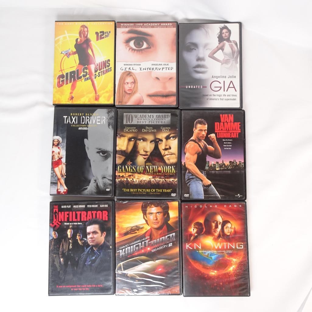Lot of 9 DVDs - Taxi Driver, Gangs of New York, Lionheart, Knowing + More: Lot of 9 DVD Movies Drama / Action / Classics Collection This auction includes a bundle of 9 DVD movies featuring drama, action, and classic films. ? Condition: Pre-owned DVDs in original cases. Some