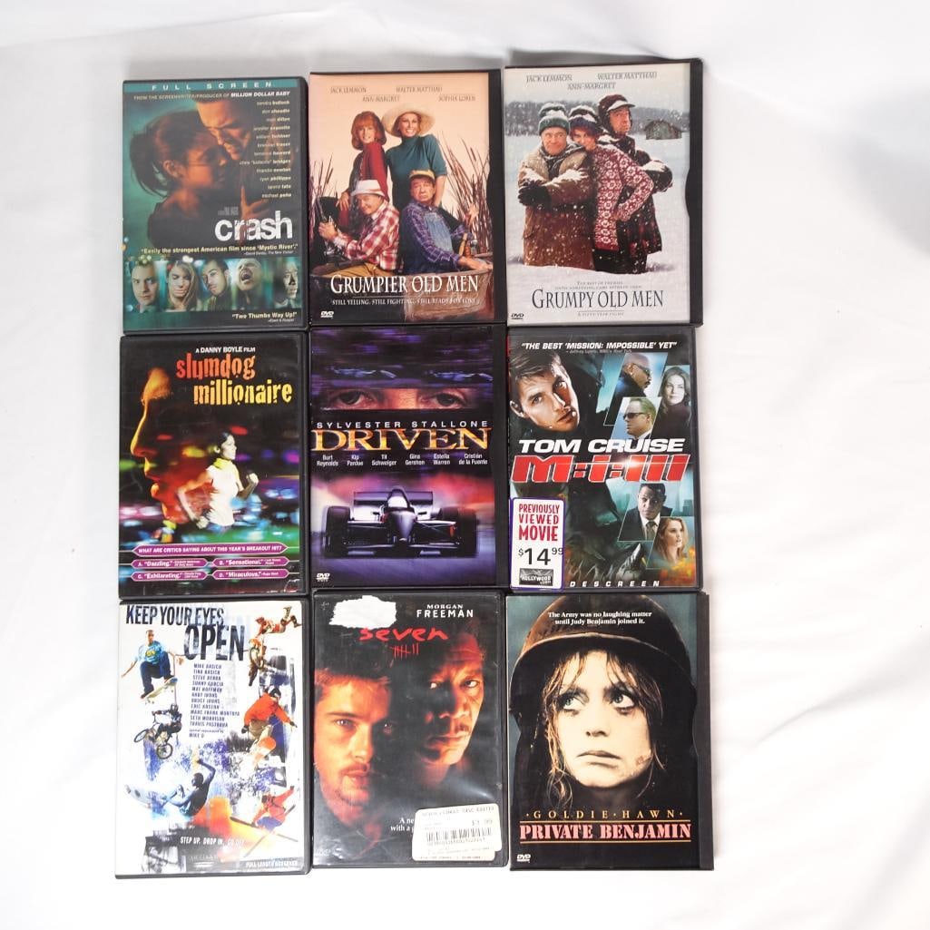 Lot of 9 DVDs - Se7en, Slumdog Millionaire, Mission Impossible III + More Description: Lot of 9 DVD Movies - Drama / Action / Thriller Collection This auction includes a bundle of 9 DVD movies featuring award-winning dramas, action films, and classic titles. ? Condition: Pre-owned DVDs
