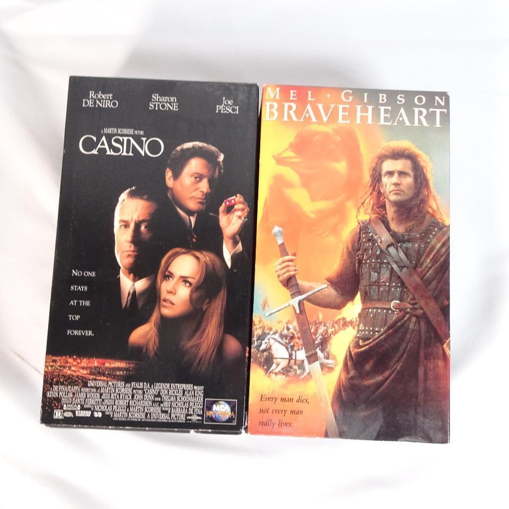 Casino & Braveheart VHS Lot - Robert De Niro, Mel Gibson - Classic Movies (1 of 2)