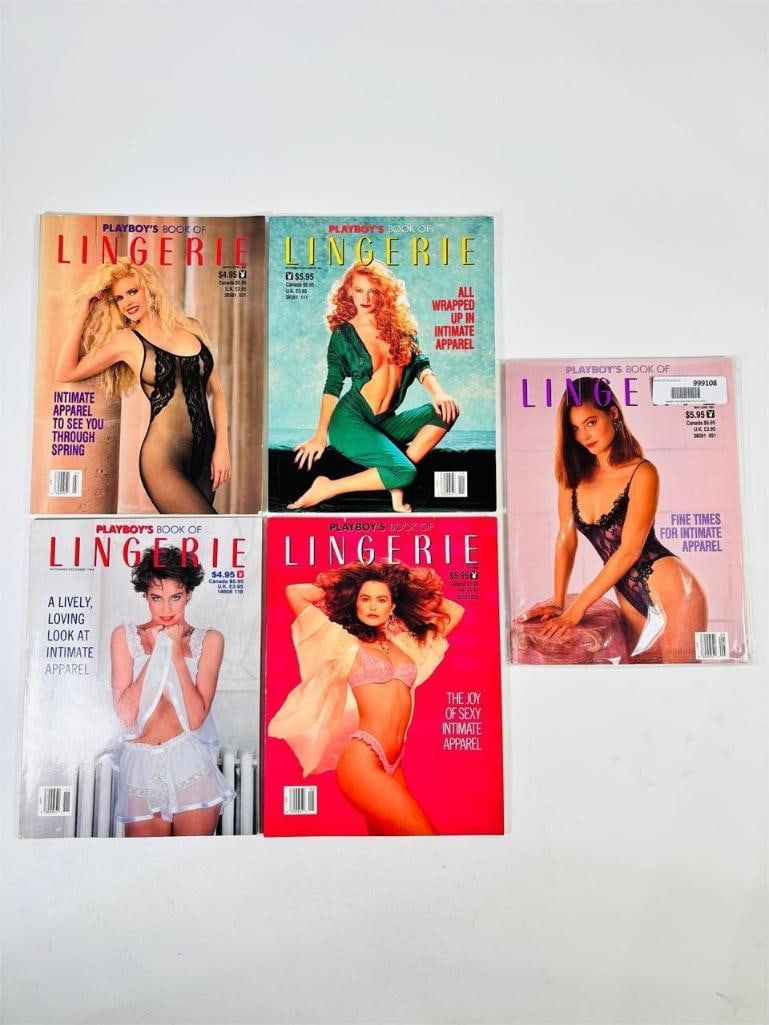 Playboy's Book of Lingerie Glamour & Fashion: set of five (5) vintage issues of Playboy's Book of Lingerie. Spanning the iconic 1980s and 1990s eras, these special edition "softcover books" are dedicated entirely to high-end lingerie photography