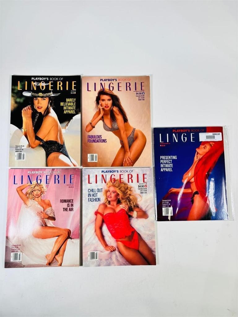 Playboy 1980s/1990s Book of Lingerie Collection: set of five (5) vintage issues of Playboy's Book of Lingerie. Spanning the iconic 1980s and 1990s eras, these special edition "softcover books" are dedicated entirely to high-end lingerie photography